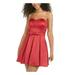 TRIXXI Womens Red Sweetheart Neckline Short Fit + Flare Party Dress Size 11