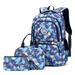 3 Pcs School Bag for Girls Boys Bookbag Shoulder Bag Large Capacity Travel Bag with Lunch Bag & Pencil Bag, School Backpack Set for Primary Student, Blue