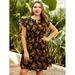 Women's Plus Size All Over Floral Print Ruffle Trim A-line Dress