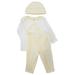 Carters Infant & Baby White Yellow Ducks Cotton Shirt Pant & Hat 3 Pc Set