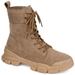 Brinley Co. Womens Lace-up Accent Combat Boot
