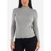 Womens Juniors Grey Mock Neck Sweater - Classic Long Sleeve Sweater - Stretchy Mock Sweater 20518P