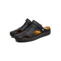 LUXUR Mens Summer Sandals Casual Leather Shoes Outdoor Beach Breathable Casual Shoes
