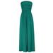 Grace Karin Sexy Women's Summer Strapless Pleated Waist Maxi Dress With Pockets