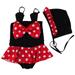 Wenchoice Red White Polkadot 1-Piece Bow Cap Swimming SuitÂ Girls Xl(7Y-8Y)