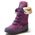 DailyShoes Female Winter Boots Sale Women's Comfort Round Toe Snow Boot Winter Warm Ankle Short Quilt Lace Up High Eskimo Fur Boots Snow-01 Purple Dot