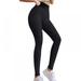 TINKER Ladies High Waist Yoga Pants Stretch Running Fitness Yoga Leggings Tummy Control Sports Tights (Black-XXXL)