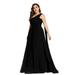 Ever-Pretty Womens One Shoulder Plus Size Long Formal Cocktail Party Bridesmaid Dresses for Women 98162 Black US22