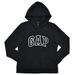 GAP Womens Fleece Arch Logo Pullover Hoodie (M, Black)