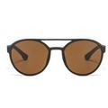 Jocestyle Punk Round Sunglasses Retro Goggle Unisex Driving Sun Glasses (Light Brown)