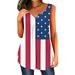 Tuscom Summer Casual Tank Tops Loose Star Stripe USA Flag Blouse Independence Day T-Shirt 4th of July Patriotic Tee Tops