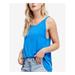 FREE PEOPLE Womens Blue Atlantic Tank Sleeveless Scoop Neck Top Size XS