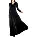 UKAP Women Long Sleeve Maxi Dress Plain Color Prom Gown Elegant Swing Dress Cocktail Party Empire Waist Maxi Dress