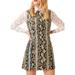 French Connection Womens Snake Print Sleeveless Shift Dress