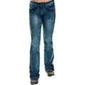Plus Size Women's Embroidered Jeans Casual Baggy Low Rise Denim Pants Trousers
