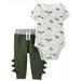 Carter's Baby Boys 2-Piece Cotton Dinosaur-Print Bodysuit and Pants Set Outfit Size 9 Months