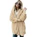 Sexy Dance Women Fleece Jackets Cardigan Ladies Casual Hooded Coat Plus Size Mid-Length Long Sleeve Fluffy Blanket Outwear