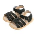 Baby Boys Girls Leather Sandals, Anti-Slip Soft Sole Shoes with Cross Strap
