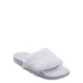 Faux Fur Neon Molded Slipper Sandal - Women Slide In Slides Flats