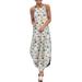 Women's Summer Print Halter Maxi Dress Beach Holiday Sleeveless Long Sundress