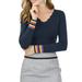 Allegra K Junior's Ruffle V Neck Rainbow Cuffs Slim Pullover Sweater