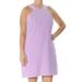 BAR III Womens Purple Sleeveless V Neck Above The Knee A-Line Party Dress Size L