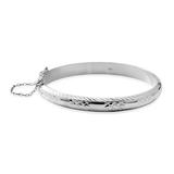 Shop LC Birthday Gifts 925 Sterling Silver Diamond Cut Bangle Cuff Bracelet for Women April Birthstone Jewelry