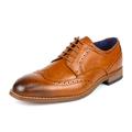 Bruno Marc Mens Fashion Oxford Shoes Lace up Wing Tip Dress Shoes Brogue Casual Shoes WILLIAM_2 CAMEL Size 8.5