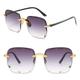 Womens Gradient Eyewear Square Rimless Sunglasses Ladies UV403 Outdoor Frameless Sunglasses