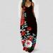 Mnycxen Women'S Fashion Sexy Women'S Large Floral Print Sexy Deep V Halter Long Dress