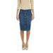 Esteez MONTREAL Jean Skirt - Button Down Below Knee Length Denim Pencil Skirt for WOMEN