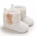 LA HIEBLA Baby Snow Boots Soft Sole Anti-Slip Prewalkers Winter Warm Fur Knit Booties