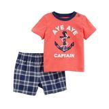 Carter's Baby Boys' 2-Piece Jersey Tee & Plaid Short Set, 3 Months