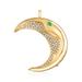 Ross-Simons C. 1980 Vintage Pre-Owned 1.05 ct. t.w. Diamond Half- Moon Pin/Pendant With Emerald Accent in 18kt Yellow Gold