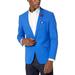 Azaro Uomo Men's Blazer Suit Sports Jacket Slim Casual Stylish, Light Blue Satin, X-Small