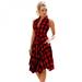 EleaEleanor Women Plaid Shirt Dress Leisure Vintage Dresses Summer Women Sleeveless Casual Button Dress Knee-Length Robe (XXL)