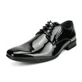 Bruno Marc Mens Oxford Shoes Lace Up Business Dress Shoes Leather Shoes GORDON-03 BLACK/PAT Size 10