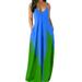 Sexy Dance Women Summer Spaghetti Strap Sundress Sexy V Neck Sleeveless Casual Tie Dye Long Maxi Dress Side Pockets