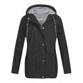 Tomshoo Fashion Women Hooded Jacket Waterproof Solid Long Sleeve Zip Rain Outerwear