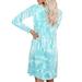 UKAP Autumn Casual Long Sleeve T-shirt Dress For Women Tie Dye Print Tunic Dress Ladies Cocktail Club Smock Top Dress Holiday Party Casual Loose Shirt Swing Dress