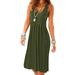 dresses summer dress for women Women Summer Sexy Solid Sleeveless Plain Pleated Casual Mini Dress