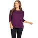 Women's Solid Basic Lightweight Dolman Sleeve Soft Knit Loose Fit Casual Tunic Tee Shirt