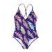 Parent-Child Printed Swimming Suit One Piece Floral Printed Bathing Suit Hollow Out Beach Wear