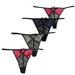 Mierside Sexy Lace G-String Thong Panty Underwear Pack of 4 (3XL,4 Color)