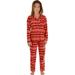 Womens Micro Fleece Pajamas 2 Piece Set Red Black Print PJs