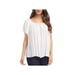 Karen Kane Womens Keyhole Flutter Sleeve Pullover Top