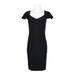 Adrianna Papell Day V-Neck Cap Sleeve Piping Deatil Bodycon Zipper Back Jersey Dress-BLACK