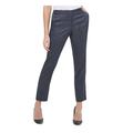 TOMMY HILFIGER Womens Navy Zippered Pinstripe Wear To Work Pants Size 6
