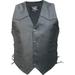 Men's 52 Size basic side laced Buffalo Leather 2 front 2 inside pockets Vest