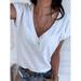 Women's T Shirt Casual Tee Shirts V-neck Tshirt Pus Size Short Sleeve T-shirt